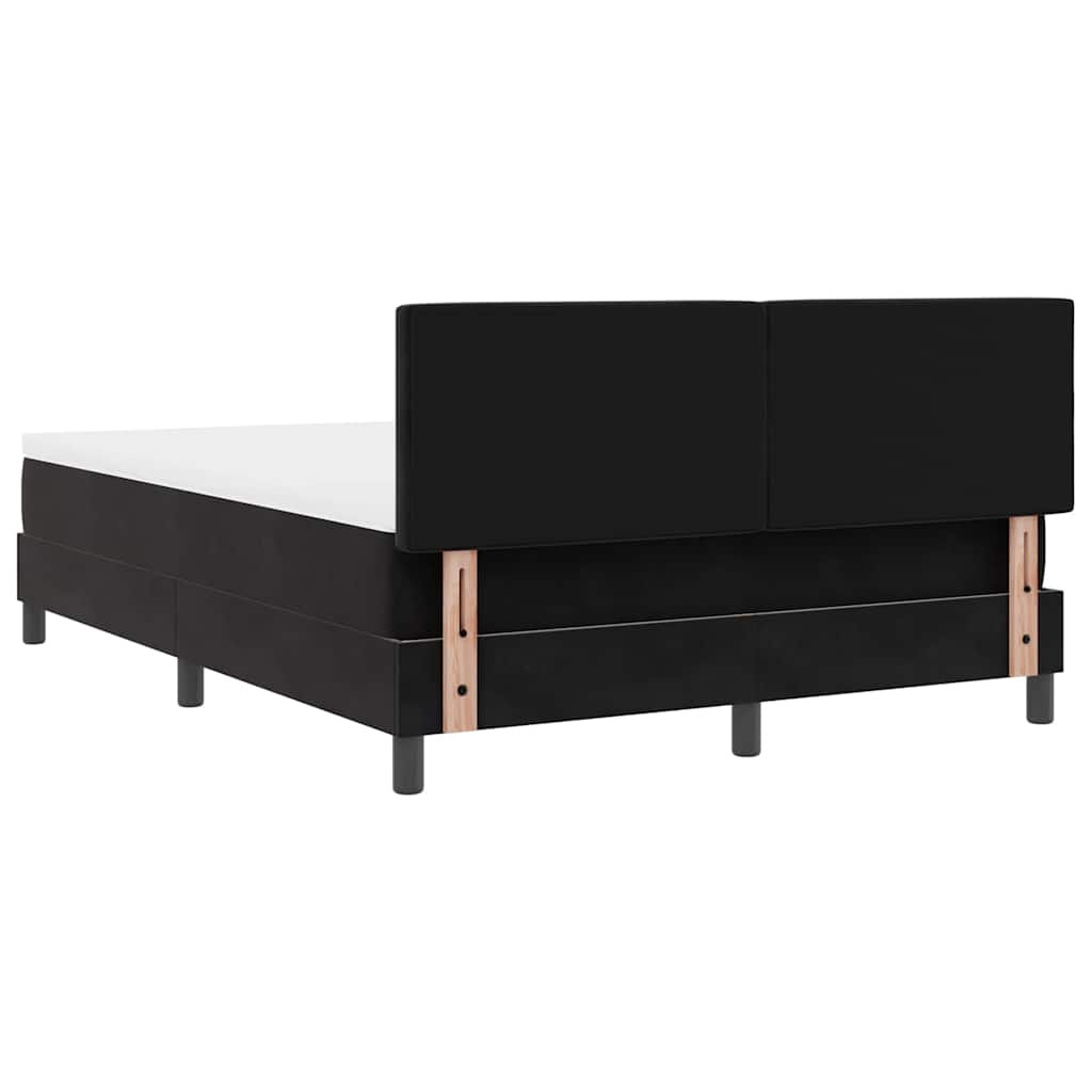 Boxspringbett mit Matratze Schwarz 140 x 190 cm Samt