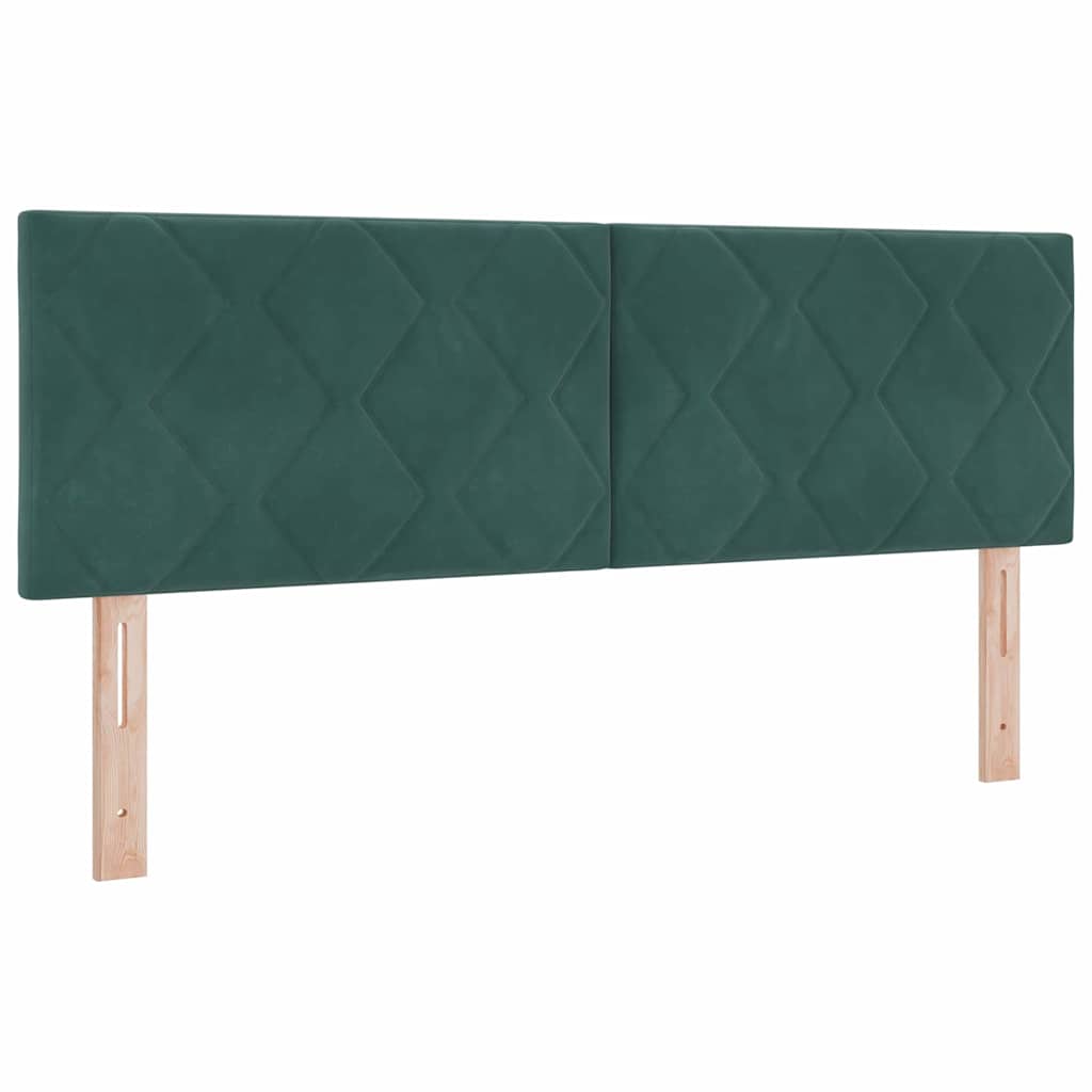 Boxspringbett mit Matratze Dunkelgrün 140 x 190 cm Samt