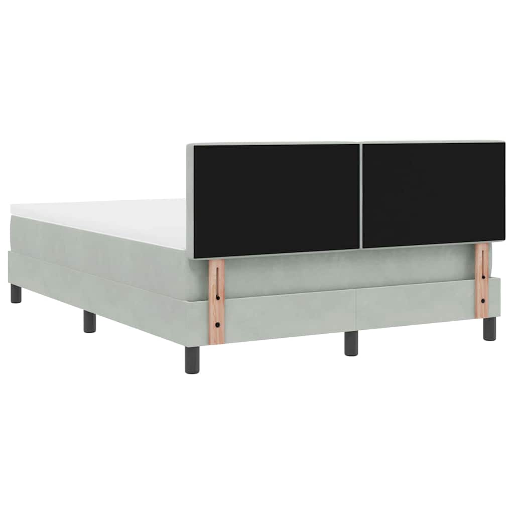 Boxspringbett mit Matratze Hellgrau 160 x 200 cm Samt