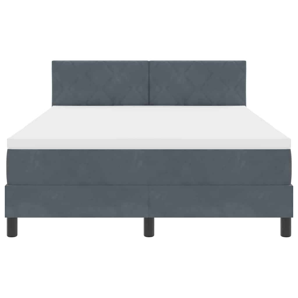 Boxspringbett mit Matratze Dunkelgrau 160 x 200 cm Samt