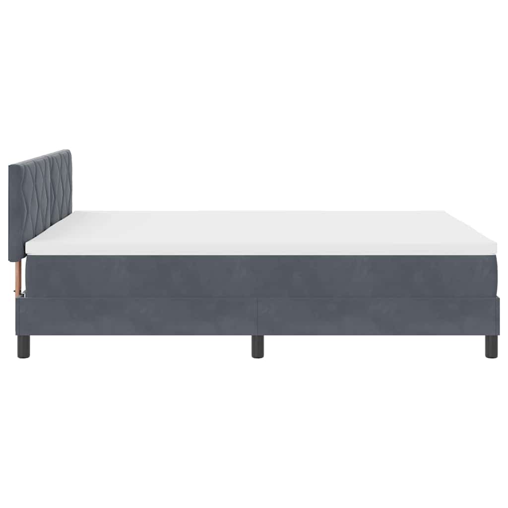 Boxspringbett mit Matratze Dunkelgrau 160 x 200 cm Samt