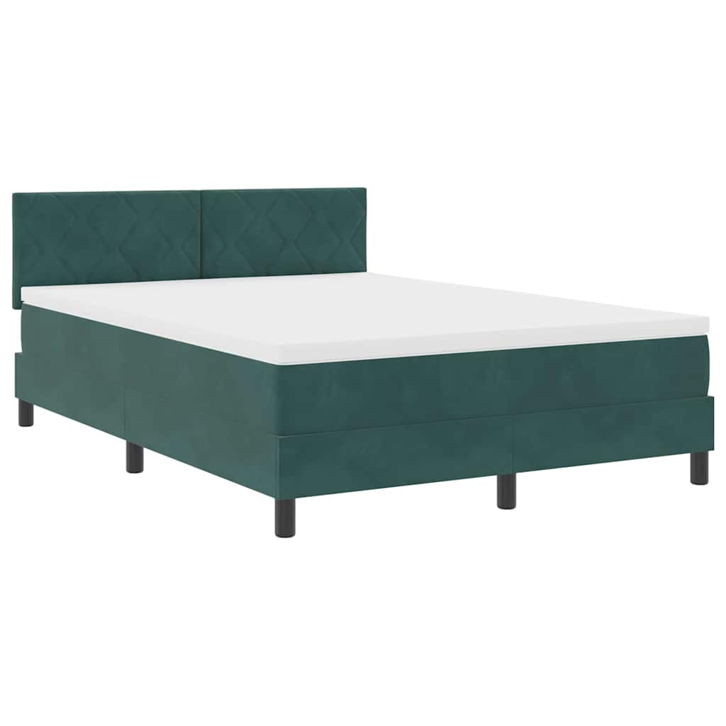 Boxspringbett mit Matratze Dunkelgrün 160 x 200 cm Samt