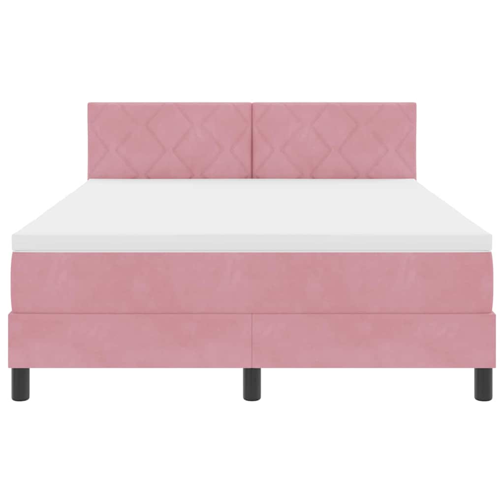 Boxspringbett mit Matratze mit Kopfteil Rosa 160 x 200 cm Samt