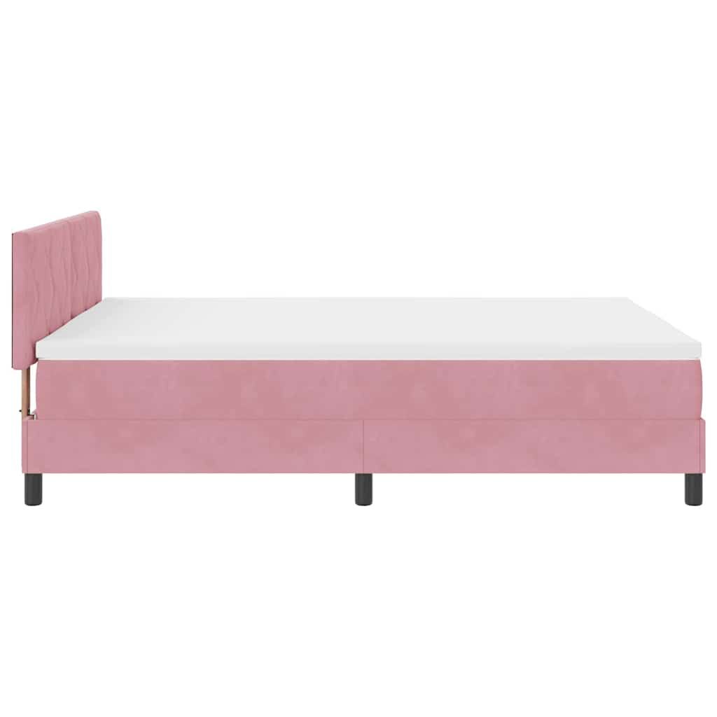Boxspringbett mit Matratze mit Kopfteil Rosa 160 x 200 cm Samt