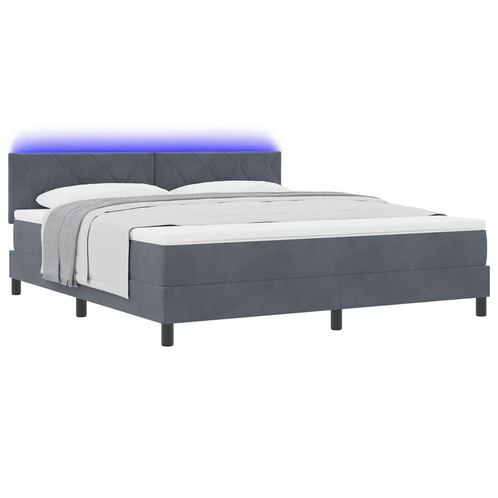 Boxspringbett mit Matratze Dunkelgrau 180 x 200 cm Samt