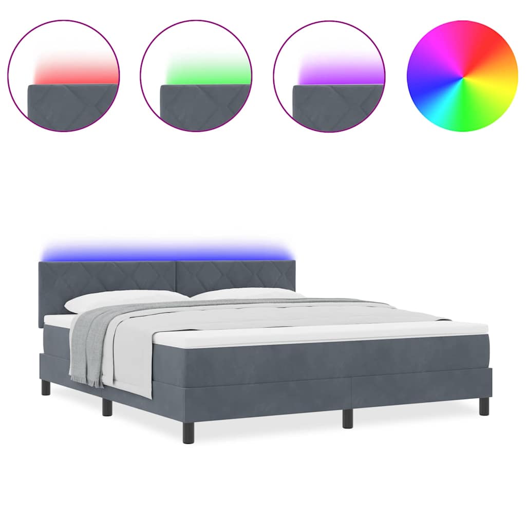 Boxspringbett mit Matratze Dunkelgrau 180 x 200 cm Samt