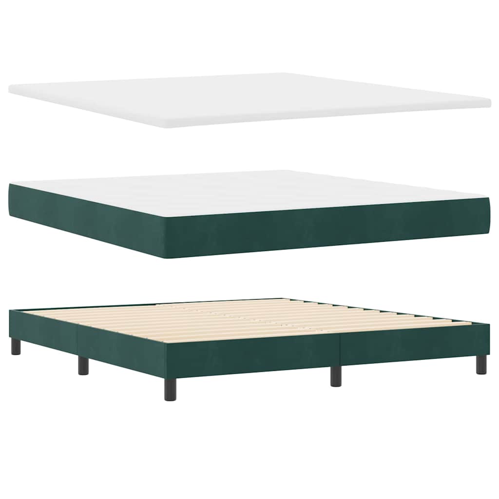 Boxspringbett mit Matratze Dunkelgrün 180 x 200 cm Samt
