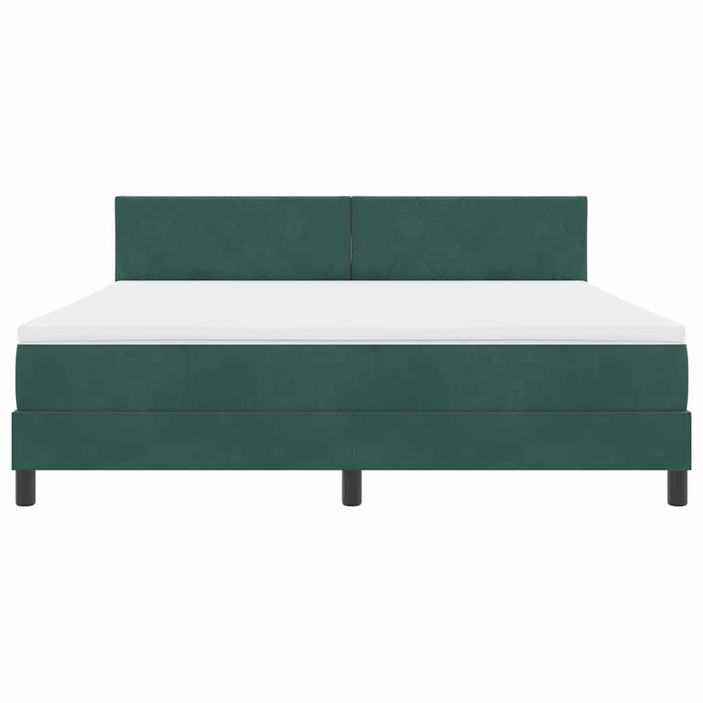 Boxspringbett mit Matratze Dunkelgrün 180 x 200 cm Samt