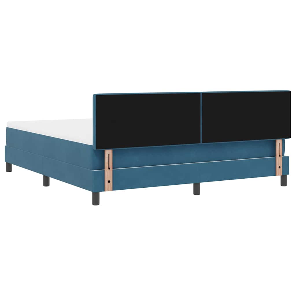 Boxspringbett mit Matratze Dunkelblau 180 x 200 cm Samt