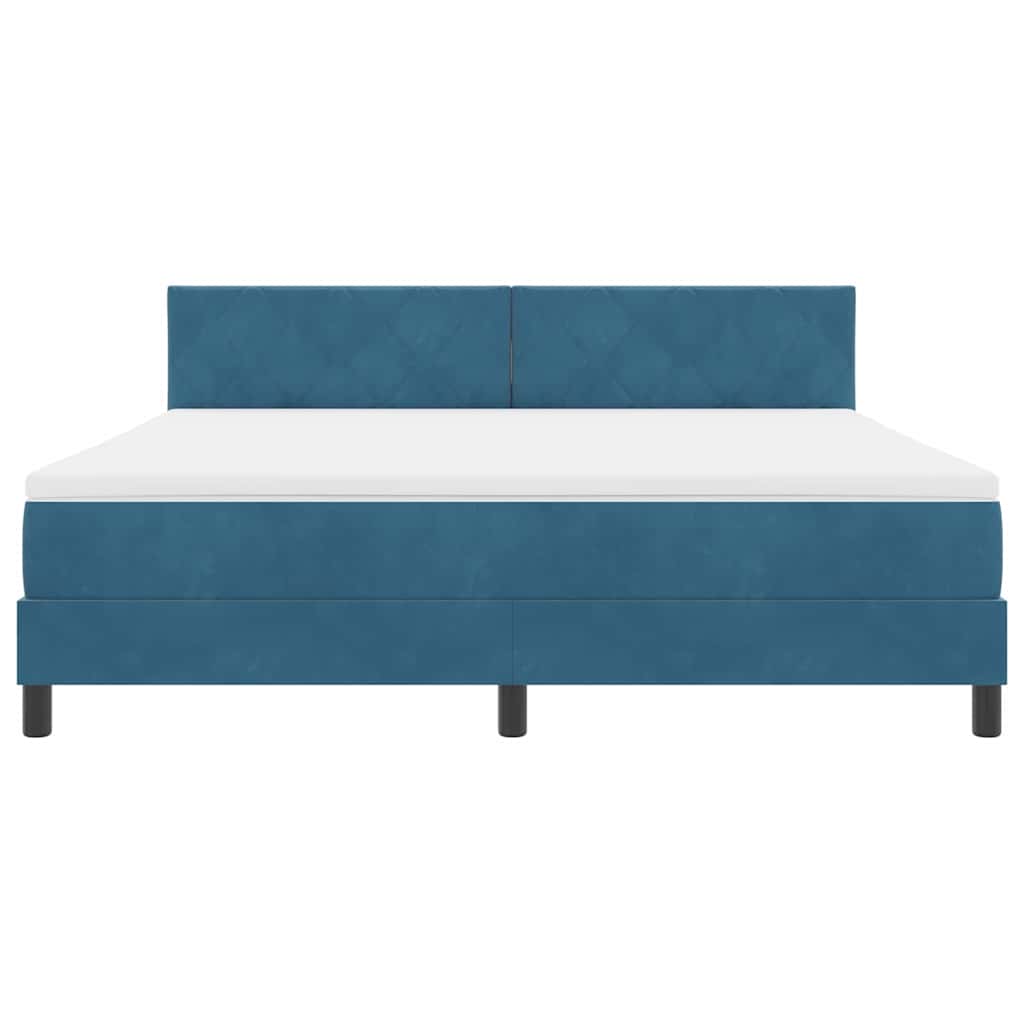 Boxspringbett mit Matratze Dunkelblau 180 x 200 cm Samt