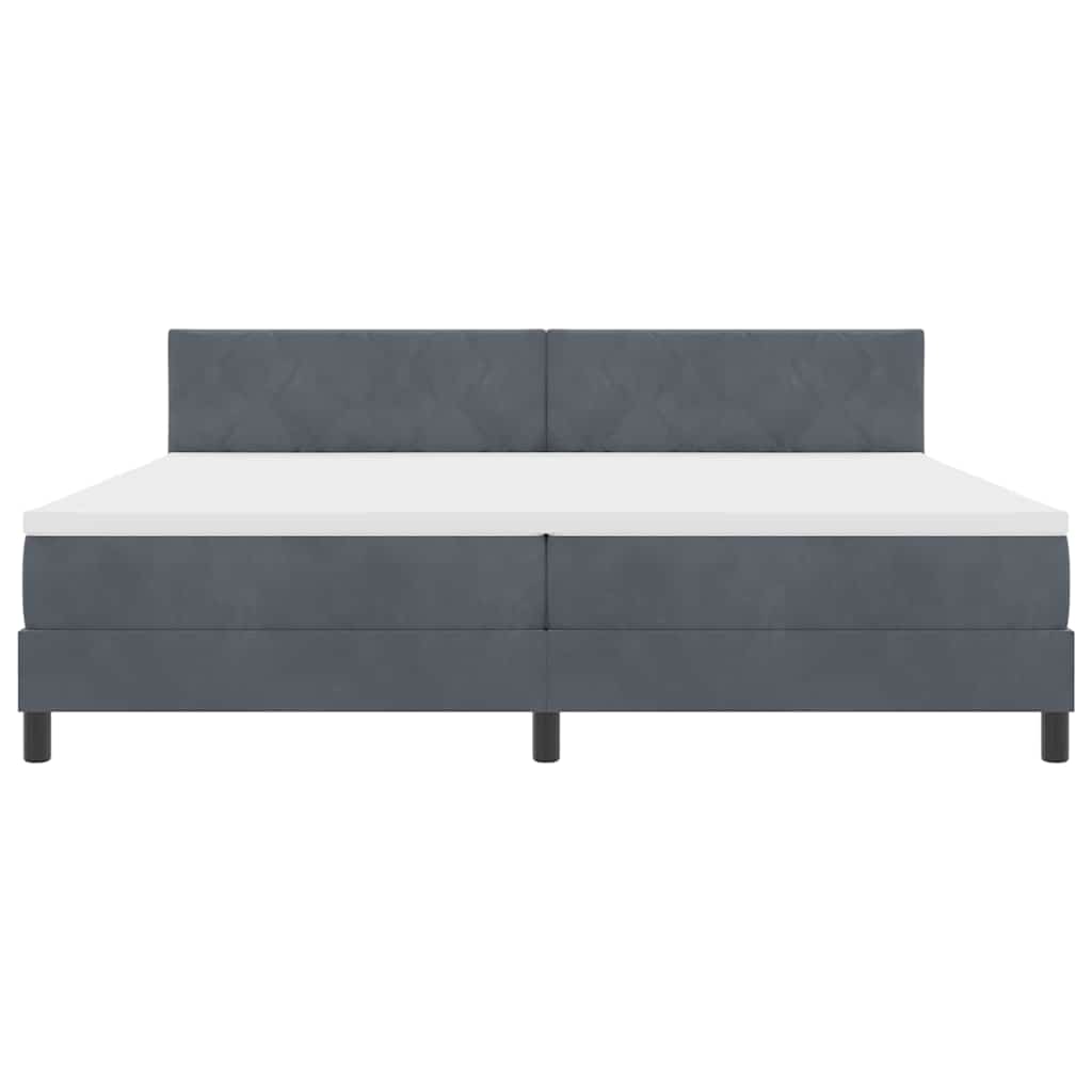 Boxspringbett mit Matratze Dunkelgrau 200 x 200 cm Samt