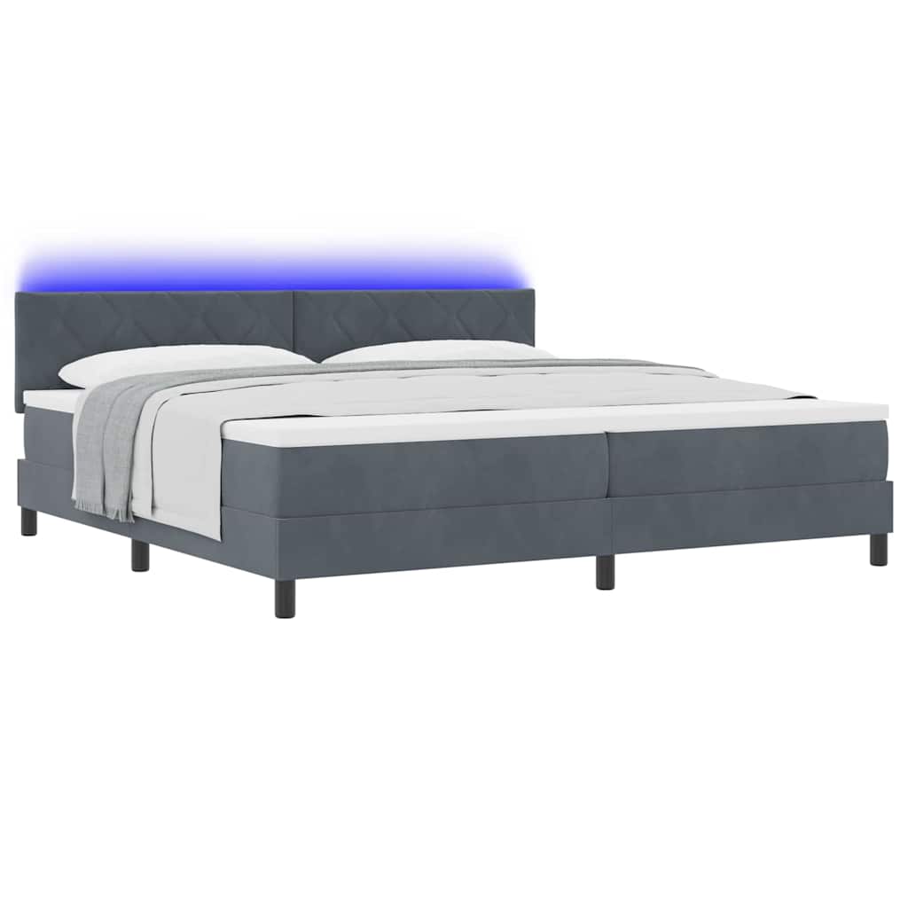 Boxspringbett mit Matratze Dunkelgrau 200 x 200 cm Samt