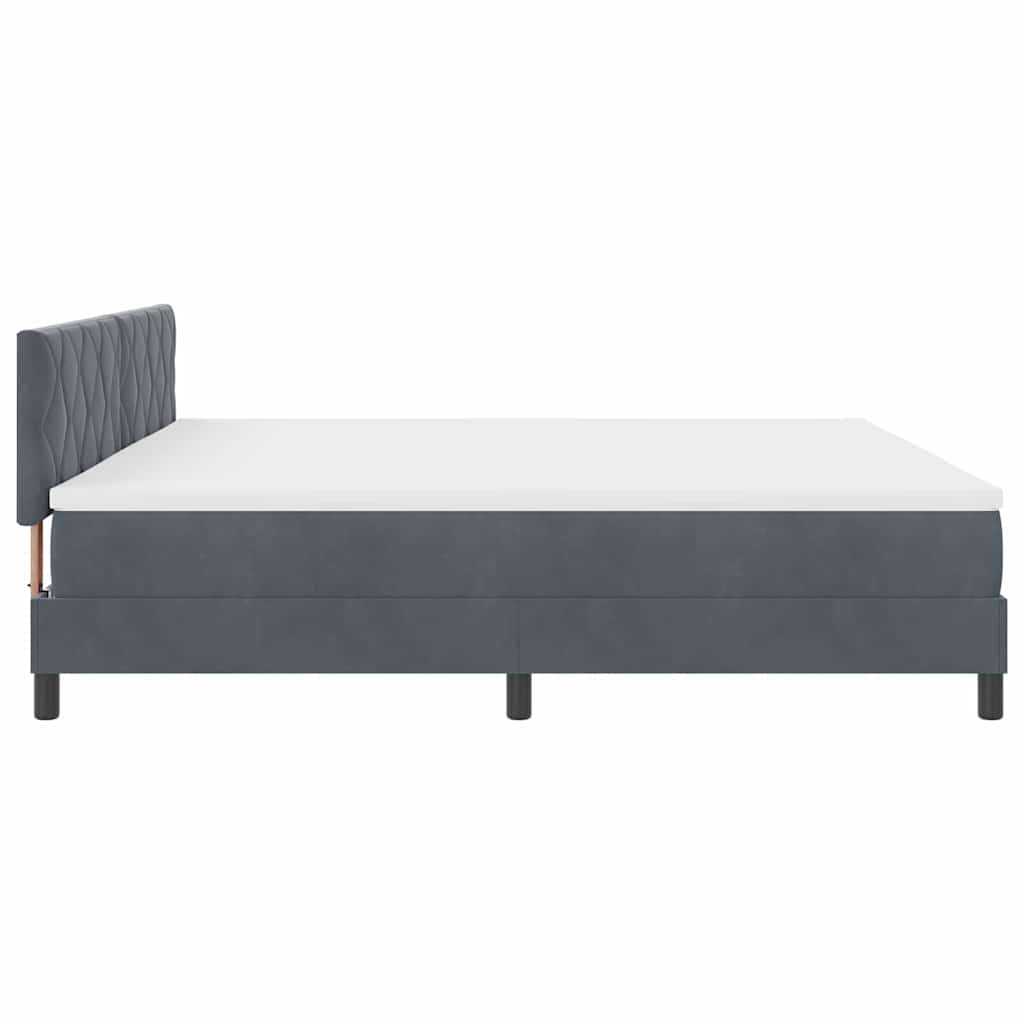 Boxspringbett mit Matratze Dunkelgrau 200 x 200 cm Samt