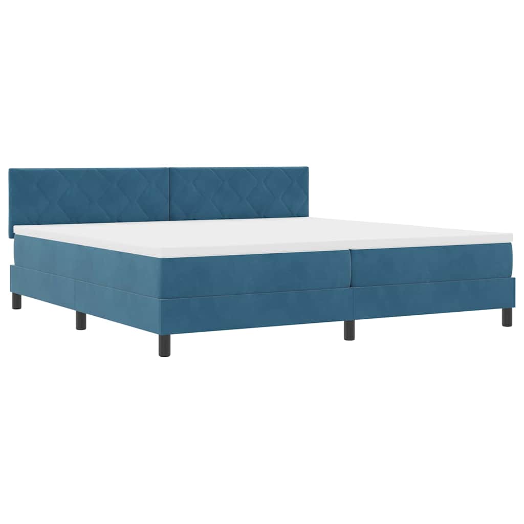Boxspringbett mit Matratze Dunkelblau 200 x 200 cm Samt
