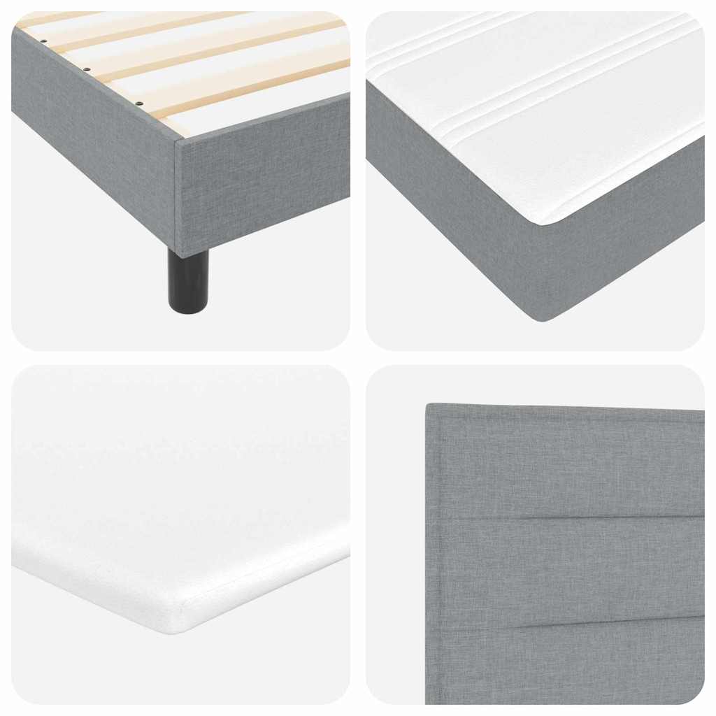 Boxspringbett mit Matratze Hellgrau 80 x 200 cm Stoff
