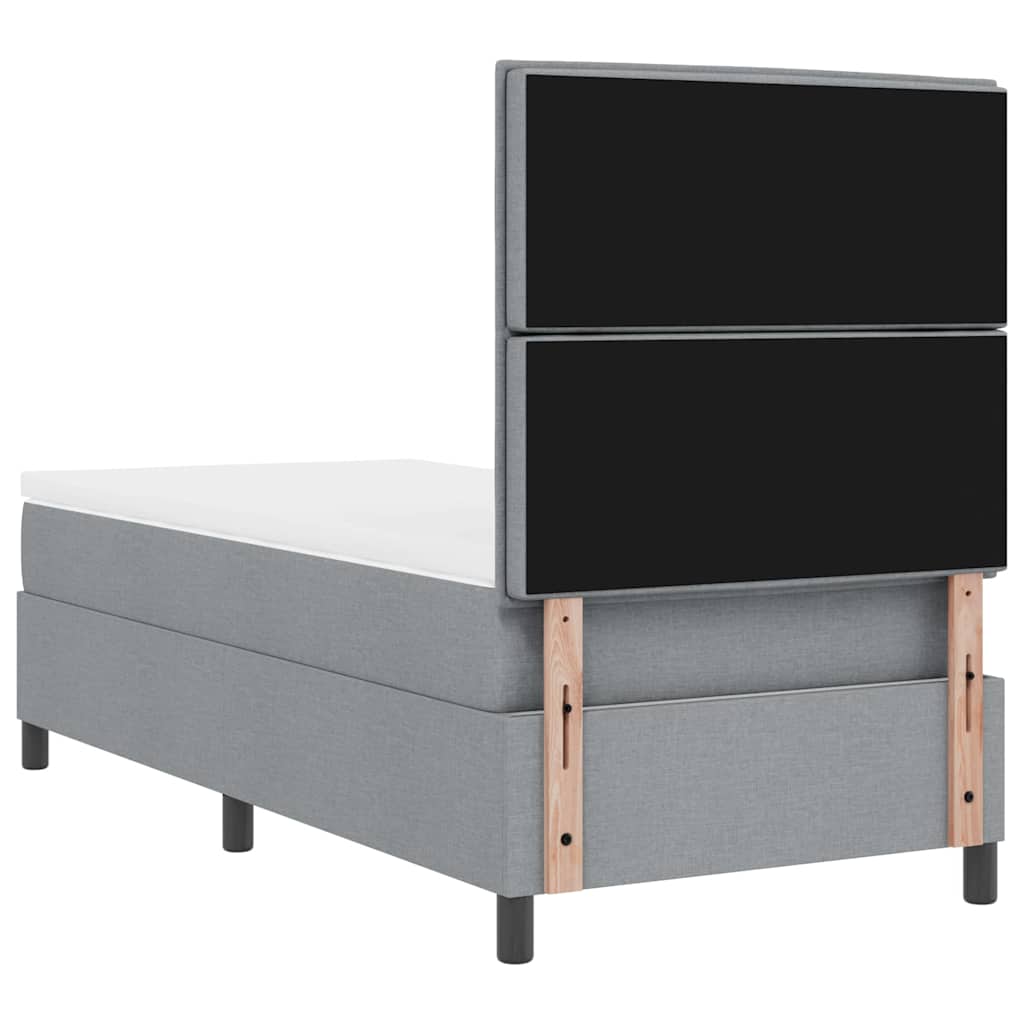 Boxspringbett mit Matratze Hellgrau 80 x 200 cm Stoff
