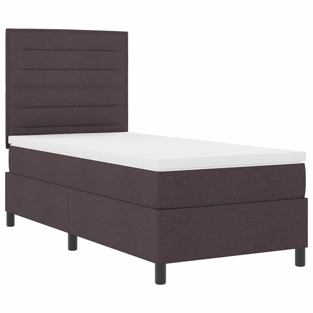 Boxspringbett mit Matratze Dunkelbraun 80 x 200 cm Stoff
