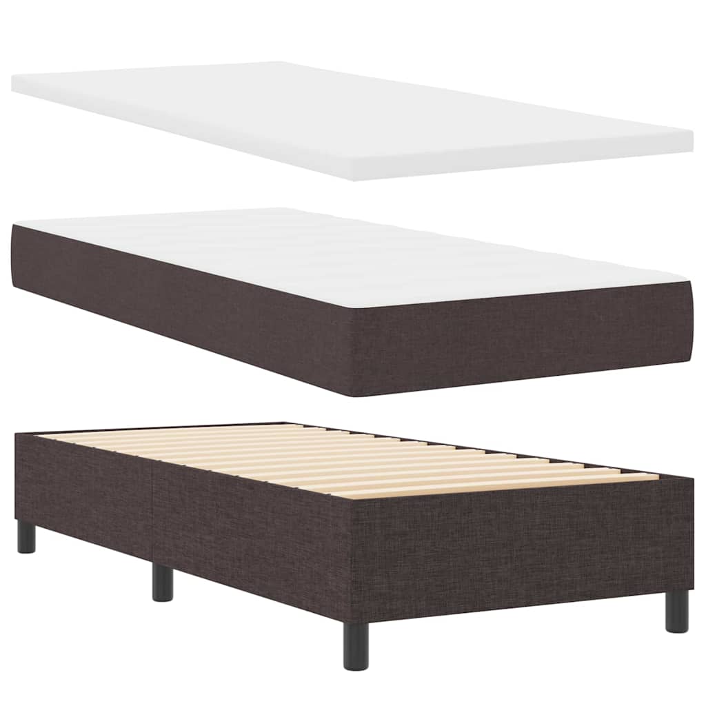 Boxspringbett mit Matratze Dunkelbraun 80 x 200 cm Stoff
