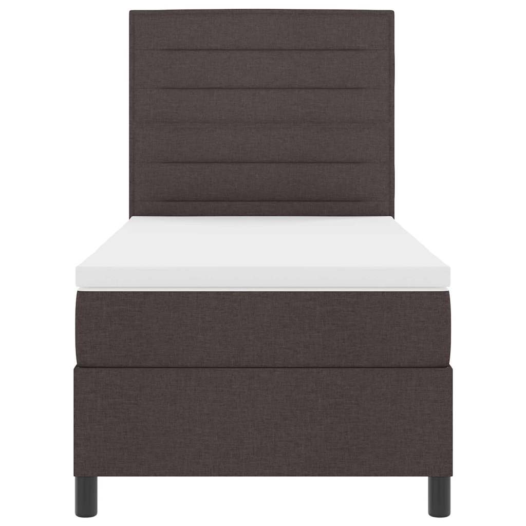 Boxspringbett mit Matratze Dunkelbraun 80 x 200 cm Stoff
