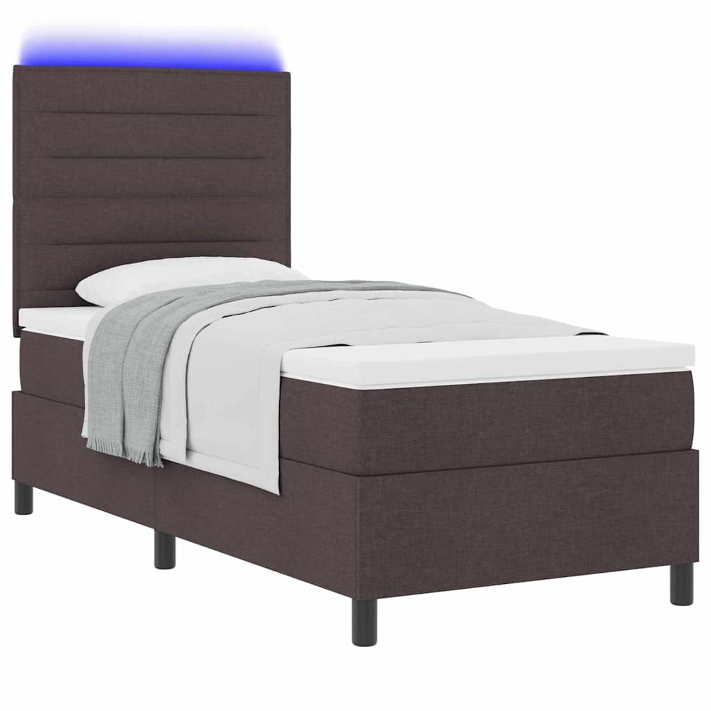 Boxspringbett mit Matratze Dunkelbraun 80 x 200 cm Stoff