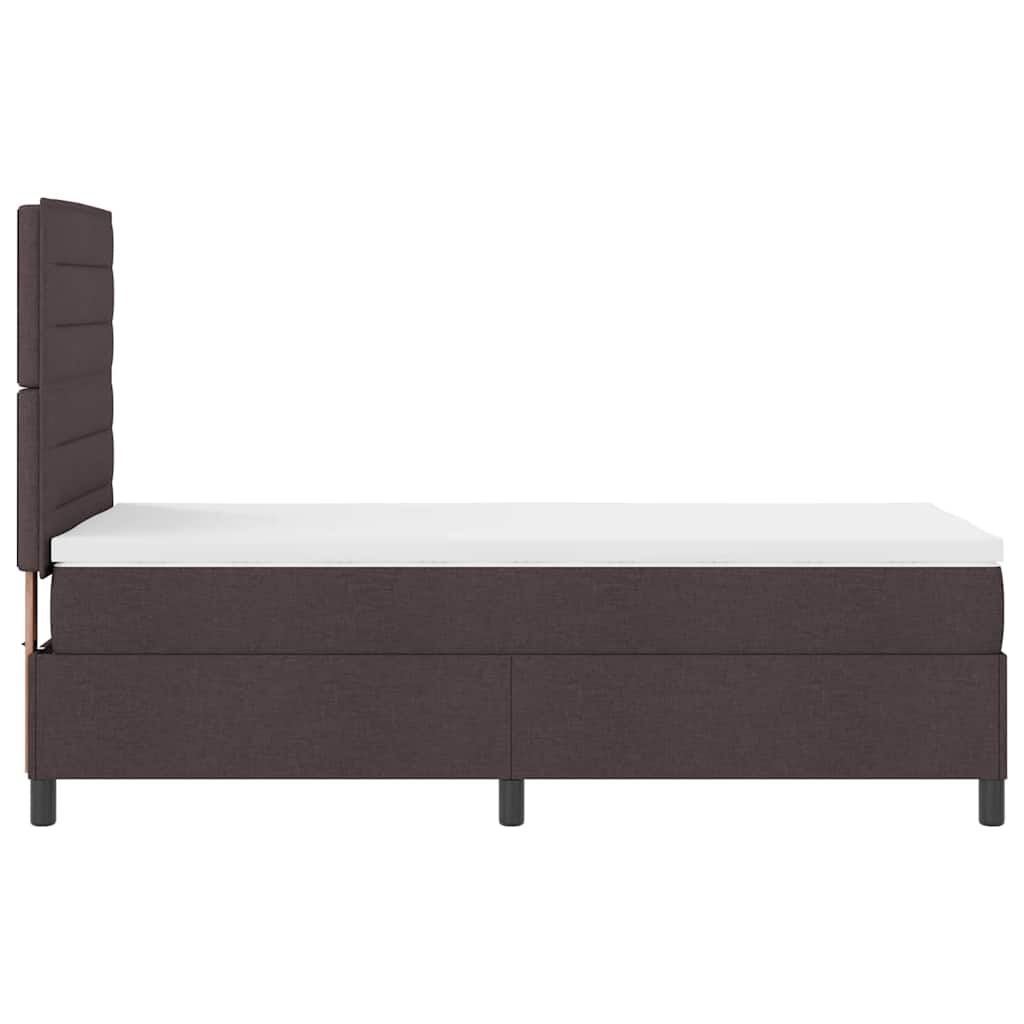 Boxspringbett mit Matratze Dunkelbraun 80 x 200 cm Stoff