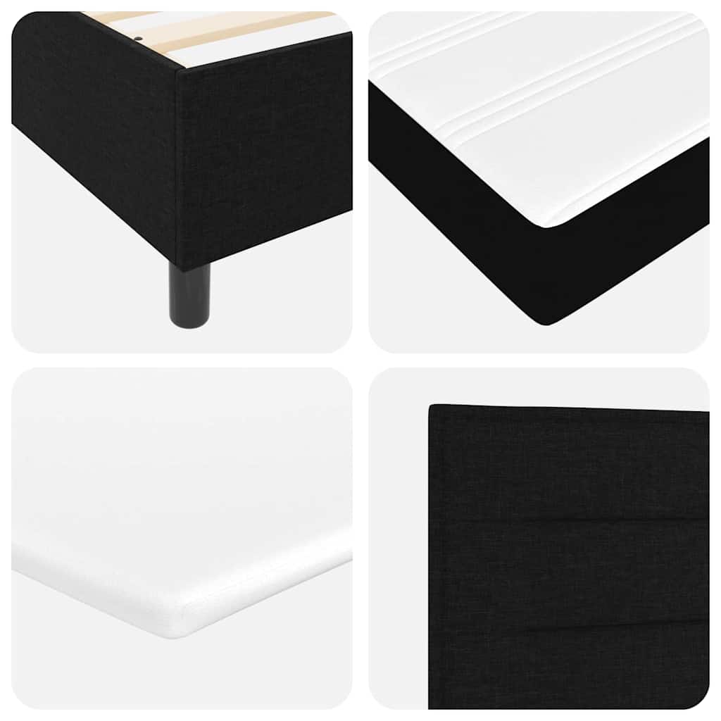 Boxspringbett mit Matratze Schwarz 100 x 200 cm Stoff