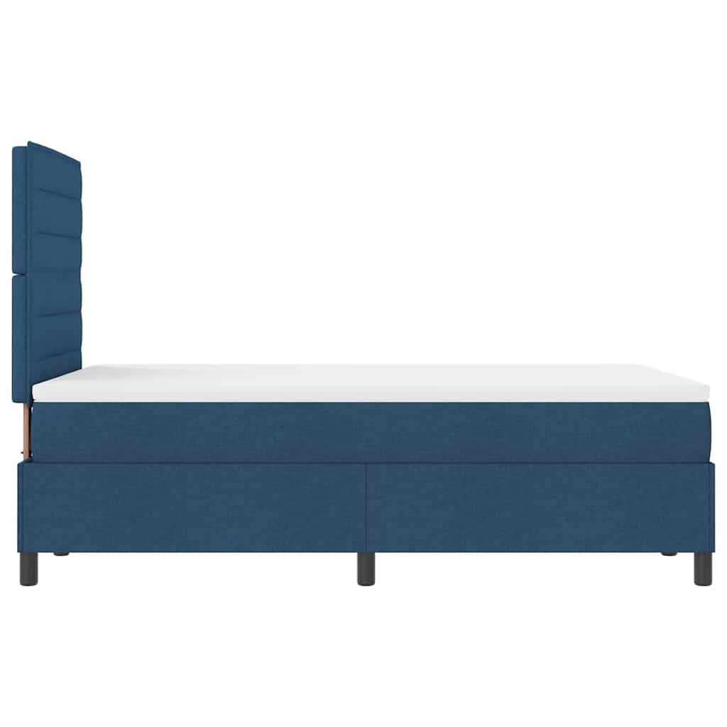 Boxspringbett mit Matratze mit Kopfteil Blau 120 x 190 cm Stoff