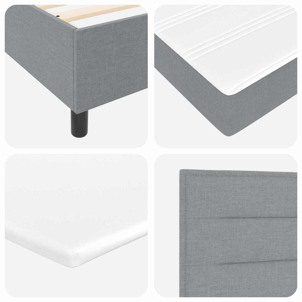 Boxspringbett mit Matratze Hellgrau 120 x 200 cm Stoff