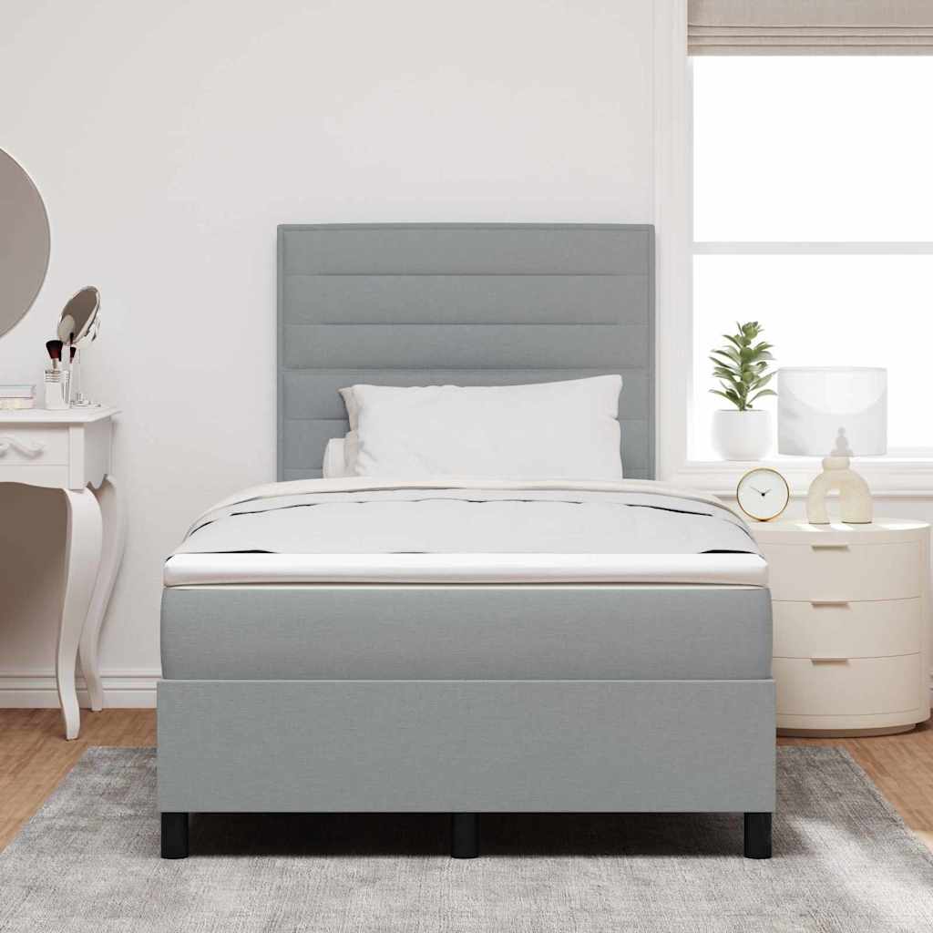 Boxspringbett mit Matratze Hellgrau 120 x 200 cm Stoff