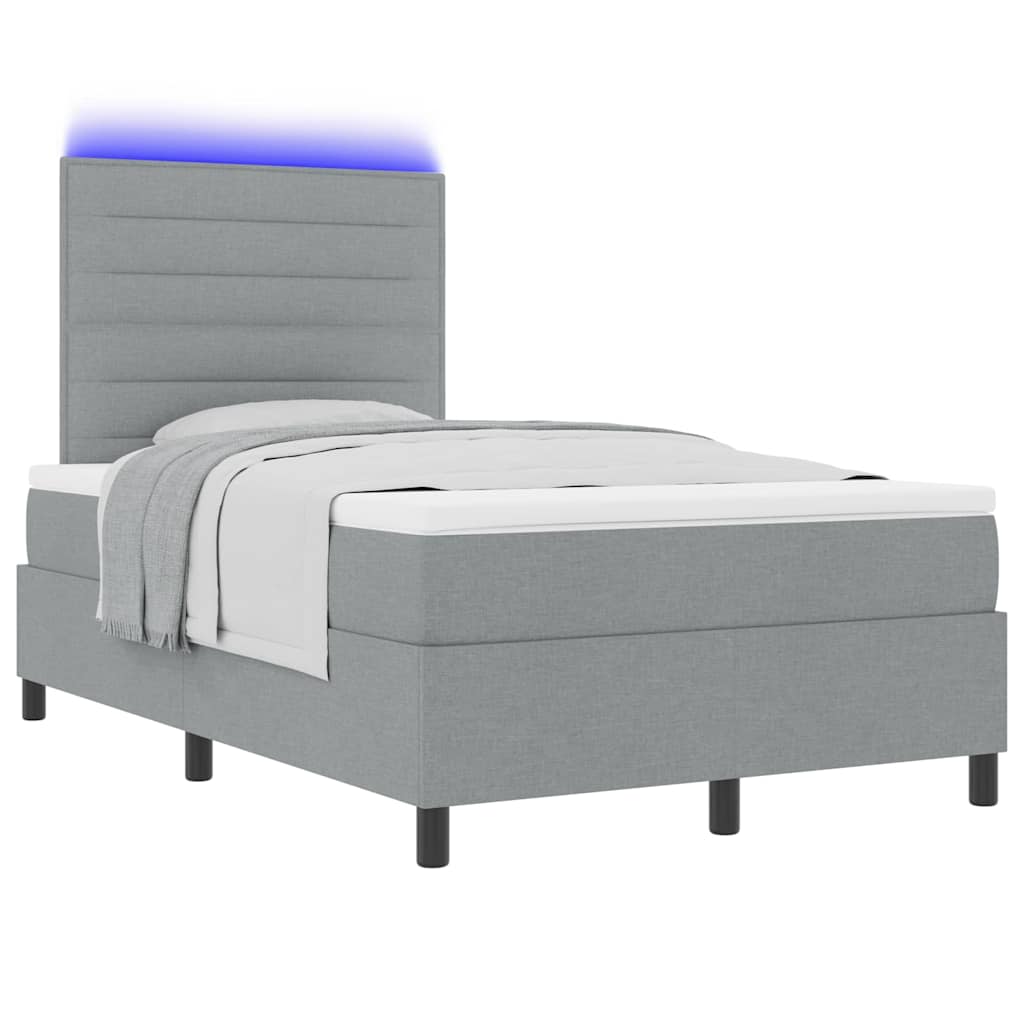 Boxspringbett mit Matratze Hellgrau 120 x 200 cm Stoff
