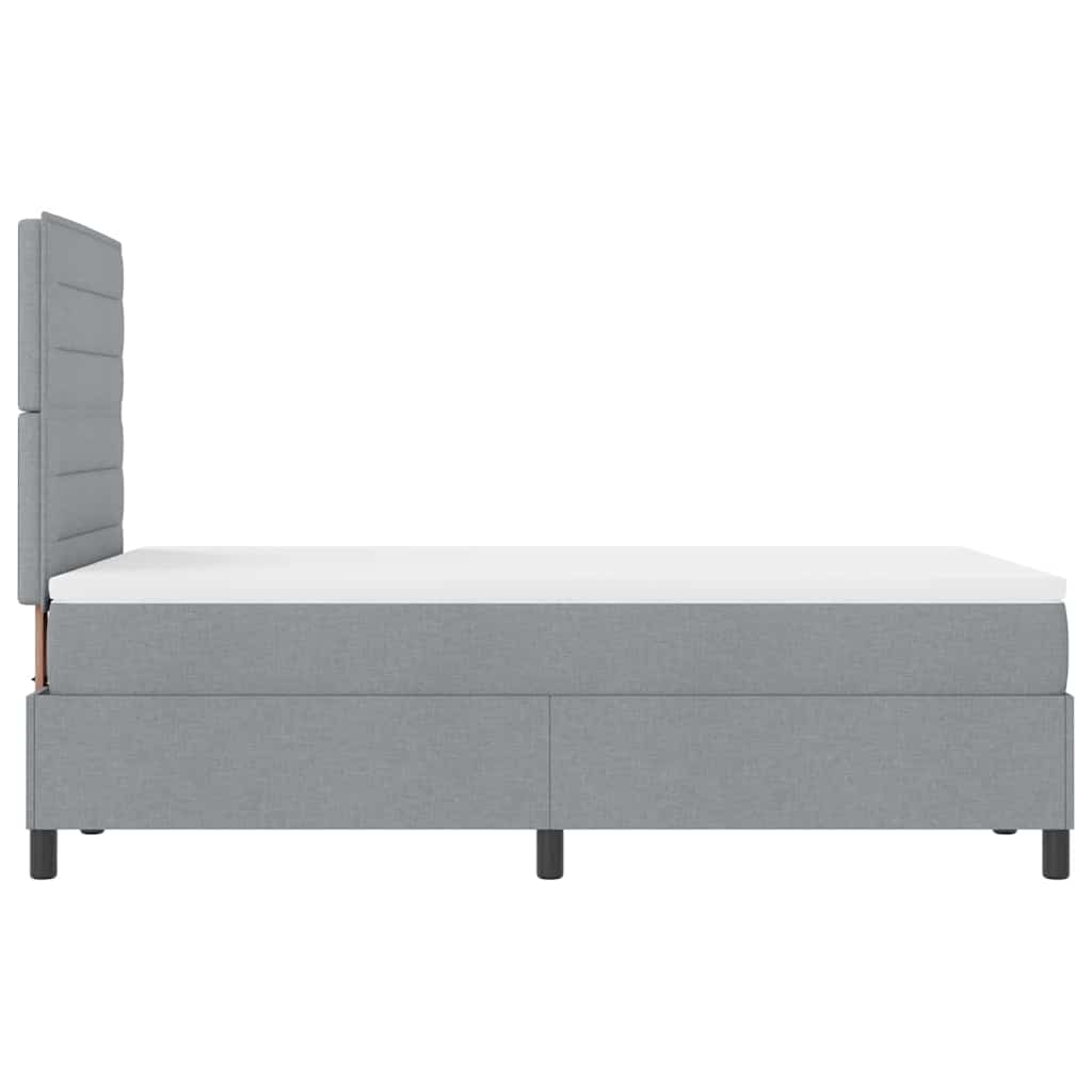 Boxspringbett mit Matratze Hellgrau 120 x 200 cm Stoff
