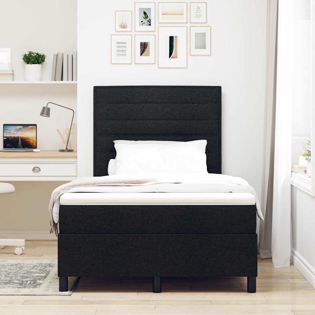 Boxspringbett mit Matratze Schwarz 120 x 200 cm Stoff