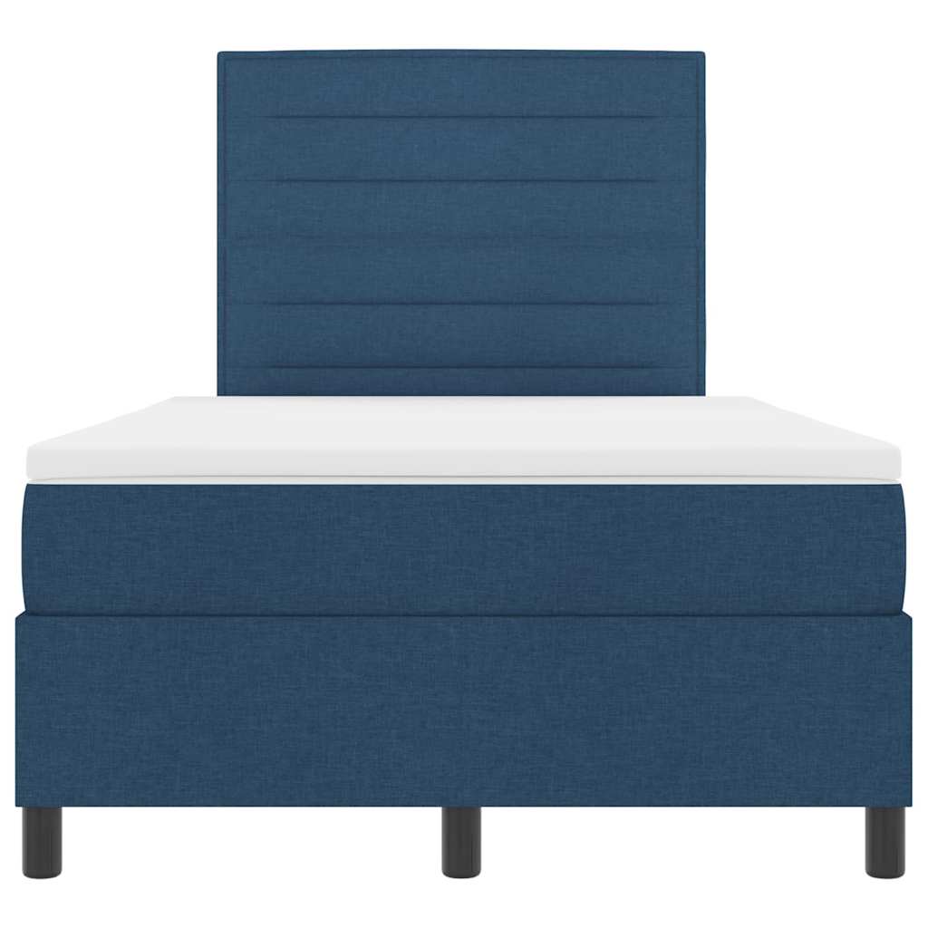 Boxspringbett mit Matratze mit Kopfteil Blau 120 x 200 cm Stoff