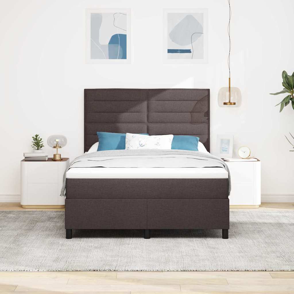 Boxspringbett mit Matratze Dunkelbraun 160 x 200 cm Stoff
