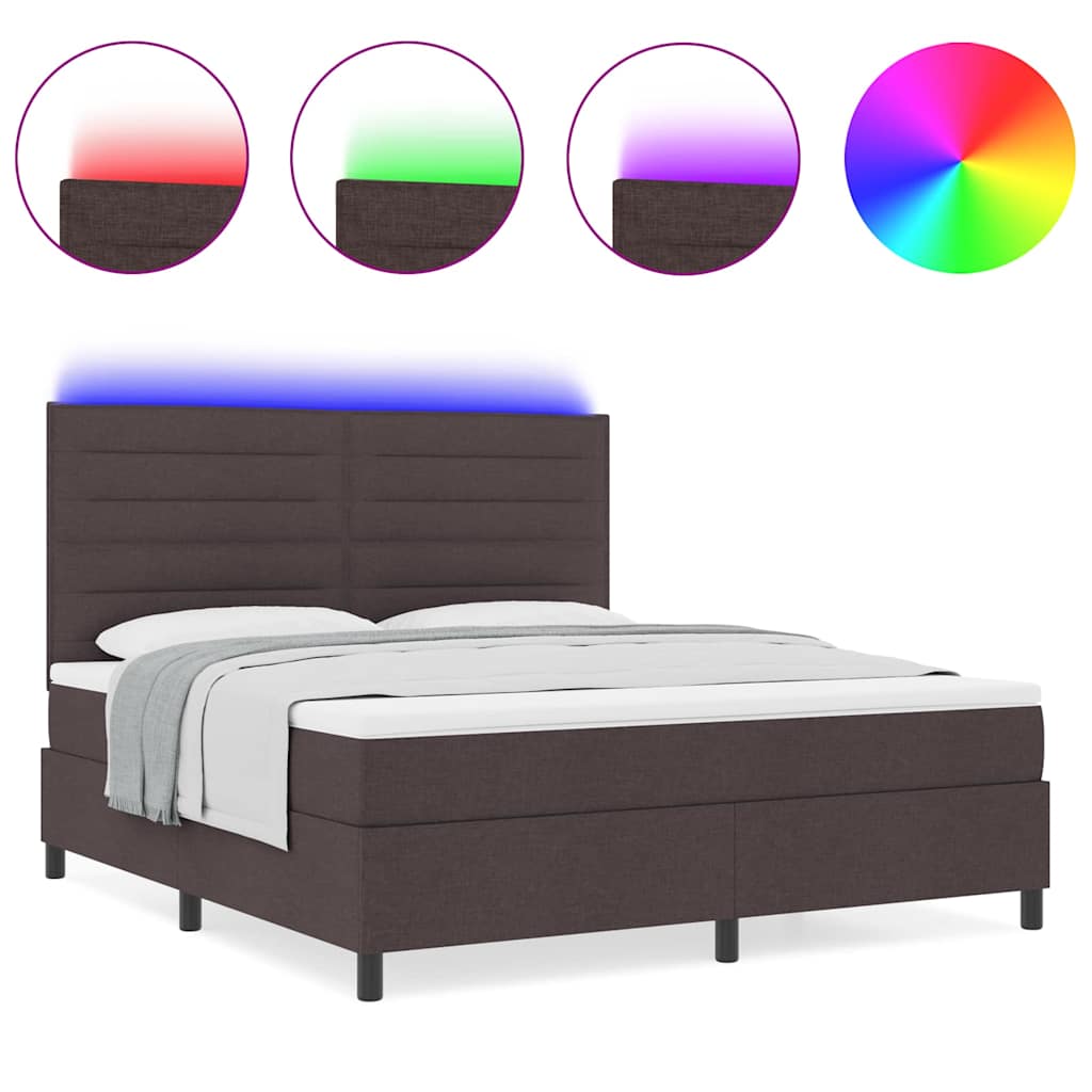 Boxspringbett mit Matratze Dunkelbraun 160 x 200 cm Stoff