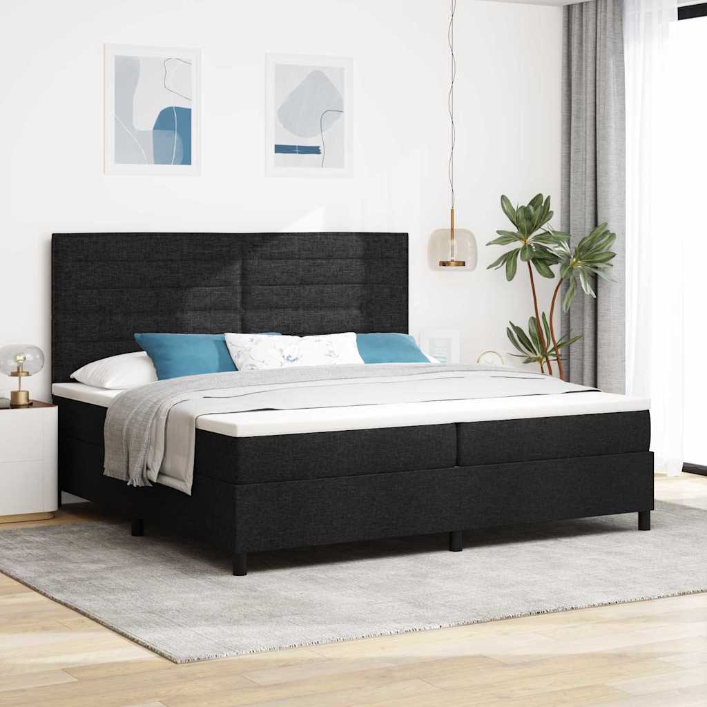 Boxspringbett mit Matratze Schwarz 200 x 200 cm Stoff
