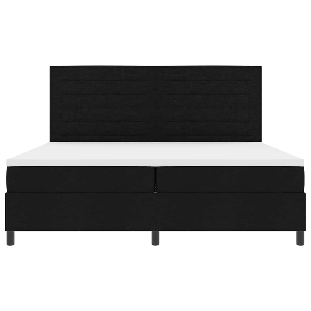 Boxspringbett mit Matratze Schwarz 200 x 200 cm Stoff