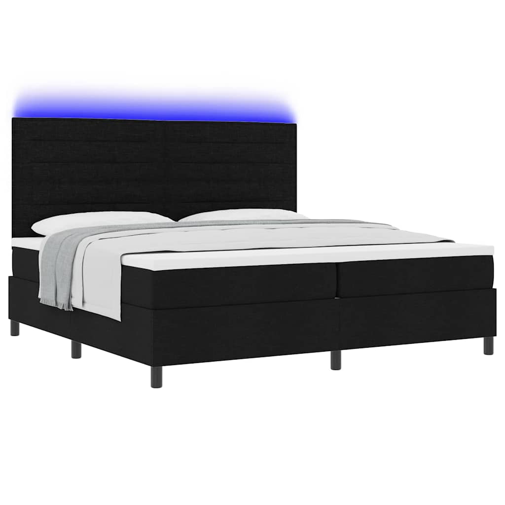 Boxspringbett mit Matratze Schwarz 200 x 200 cm Stoff