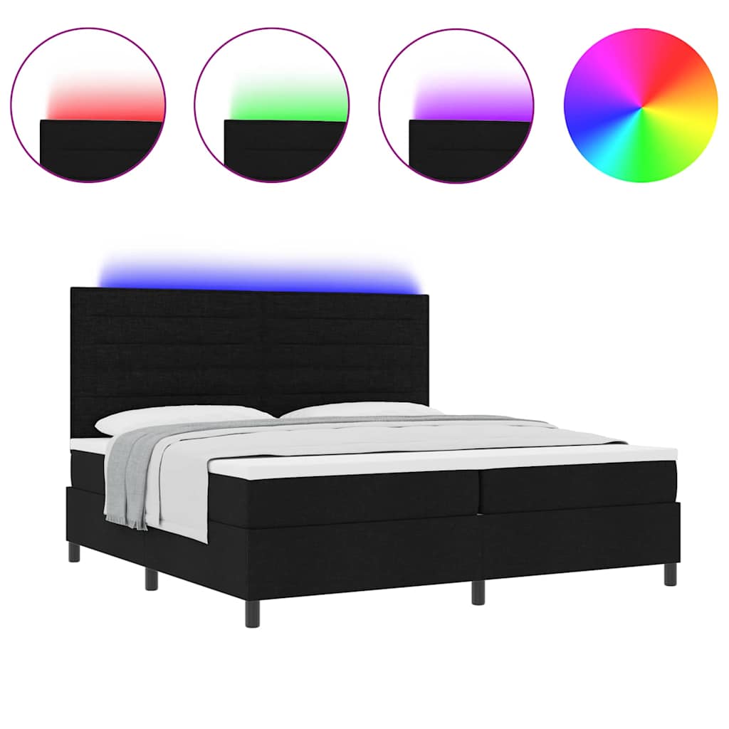 Boxspringbett mit Matratze Schwarz 200 x 200 cm Stoff