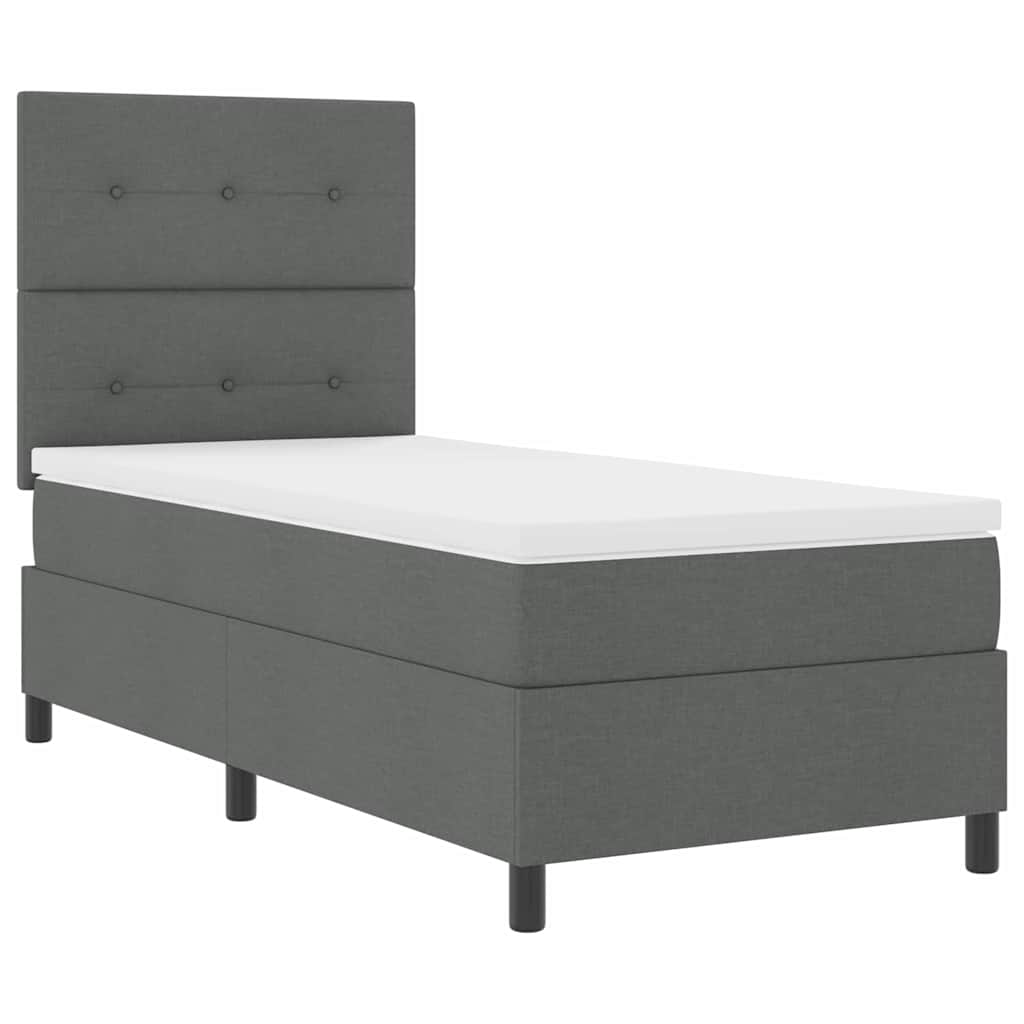 Boxspringbett mit Matratze Dunkelgrau 80 x 200 cm Stoff