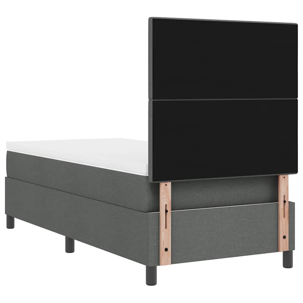 Boxspringbett mit Matratze Dunkelgrau 80 x 200 cm Stoff