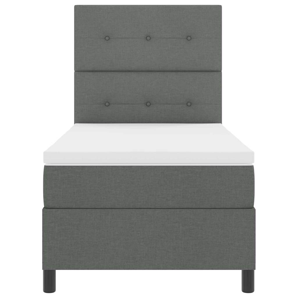 Boxspringbett mit Matratze Dunkelgrau 80 x 200 cm Stoff