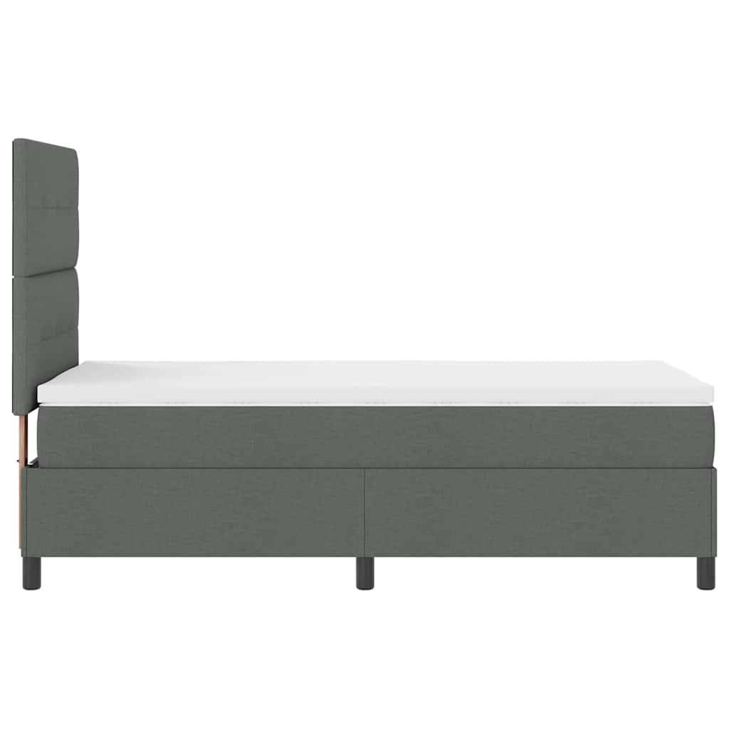 Boxspringbett mit Matratze Dunkelgrau 80 x 200 cm Stoff