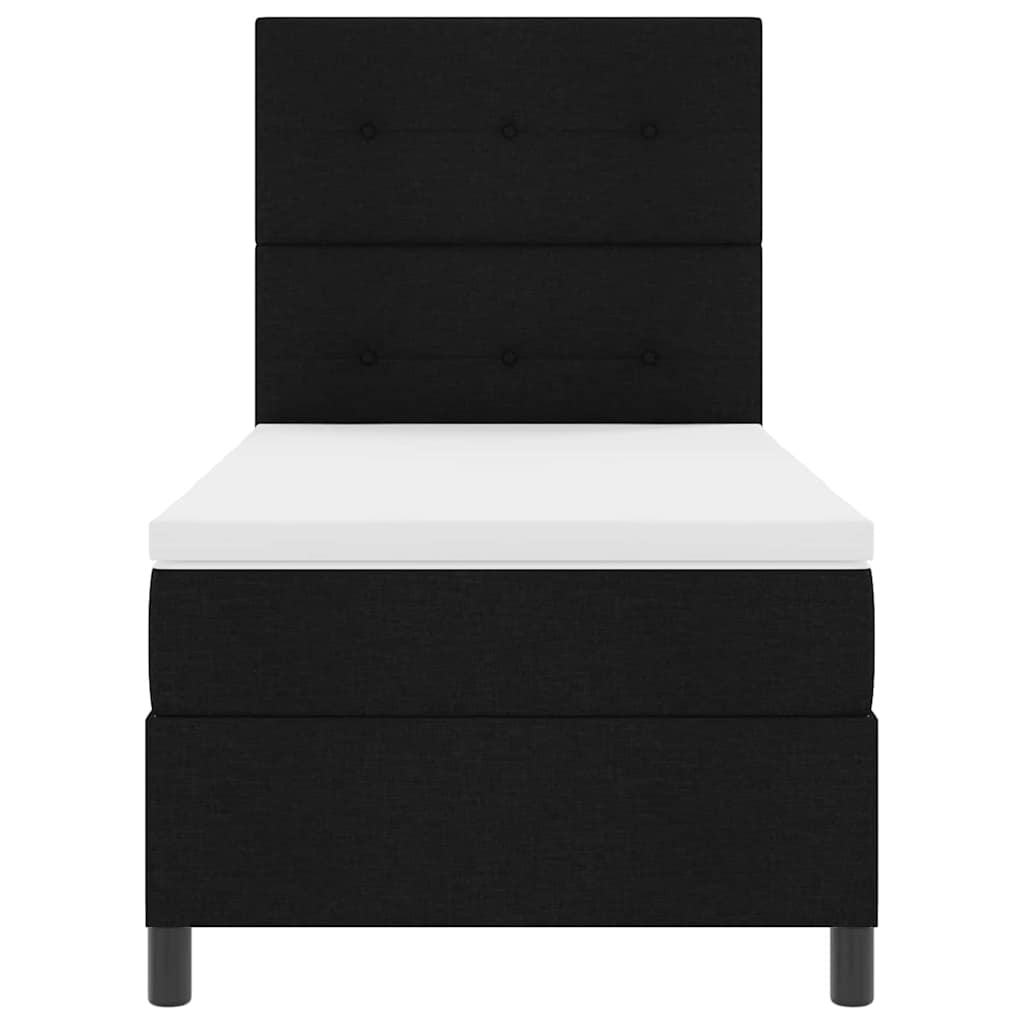 Boxspringbett mit Matratze Schwarz 80 x 200 cm Stoff