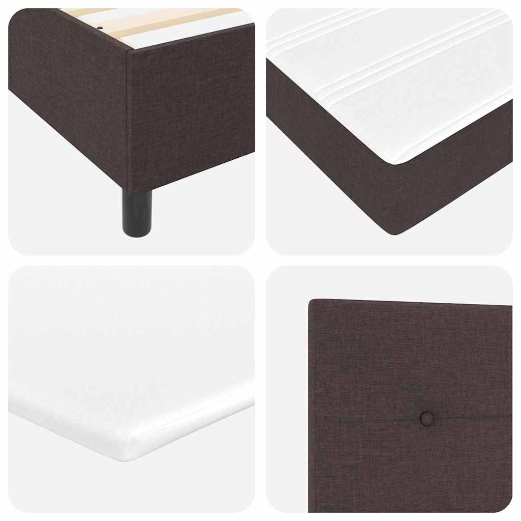 Boxspringbett mit Matratze Dunkelbraun 90 x 200 cm Stoff