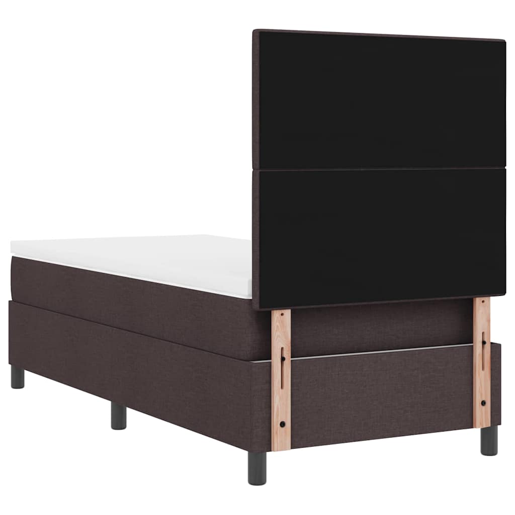 Boxspringbett mit Matratze Dunkelbraun 90 x 200 cm Stoff