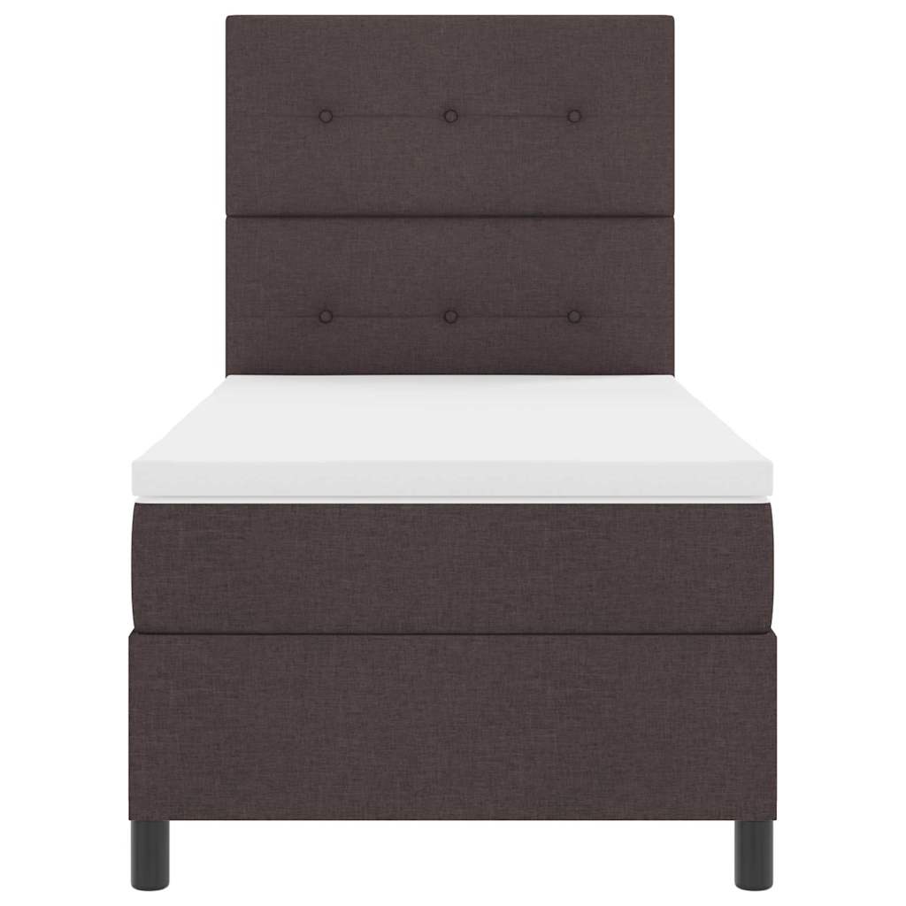Boxspringbett mit Matratze Dunkelbraun 90 x 200 cm Stoff