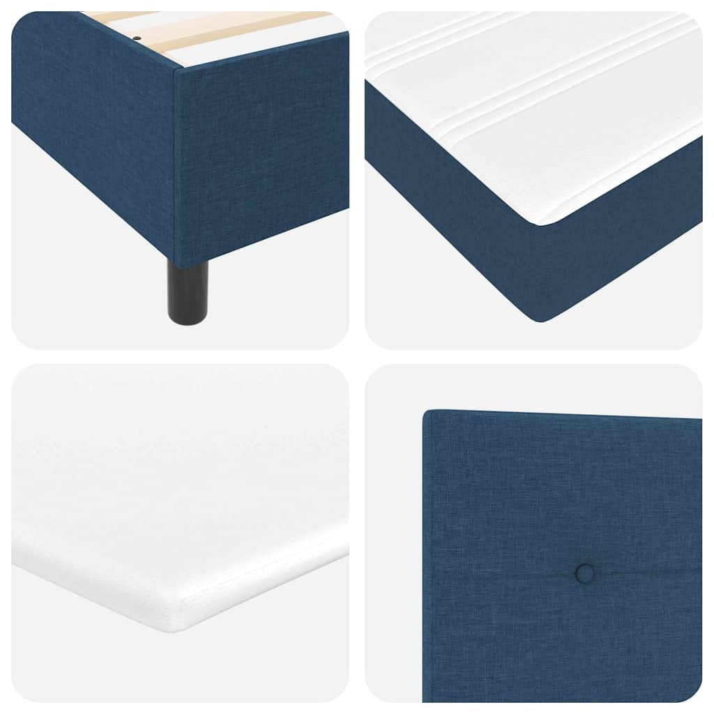 Boxspringbett mit Matratze mit Kopfteil Blau 90 x 200 cm Stoff