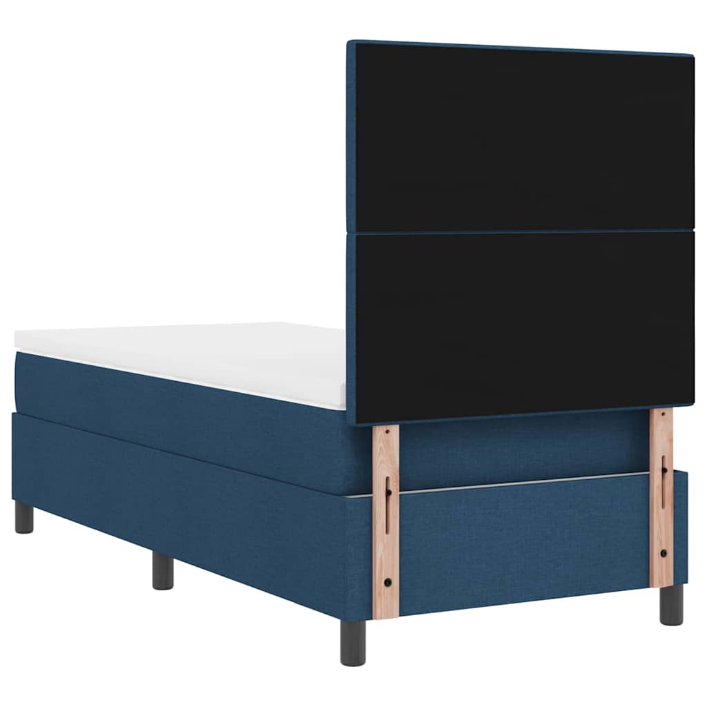 Boxspringbett mit Matratze mit Kopfteil Blau 90 x 200 cm Stoff