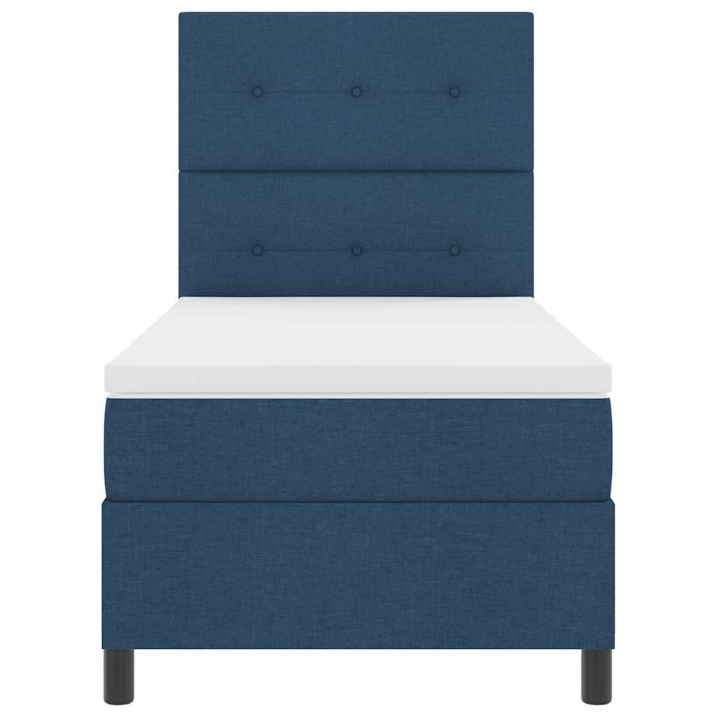Boxspringbett mit Matratze mit Kopfteil Blau 90 x 200 cm Stoff